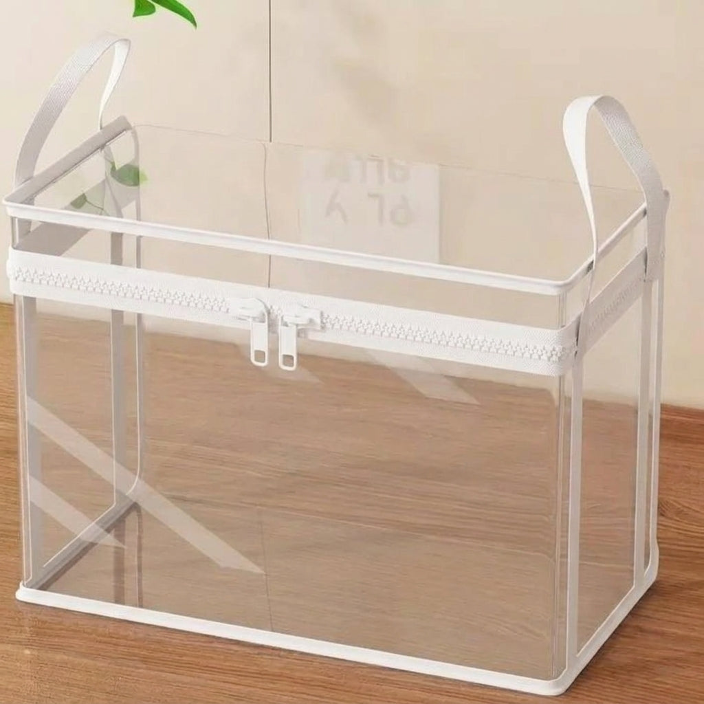 Large Clear Storage Box with Hinged Lid