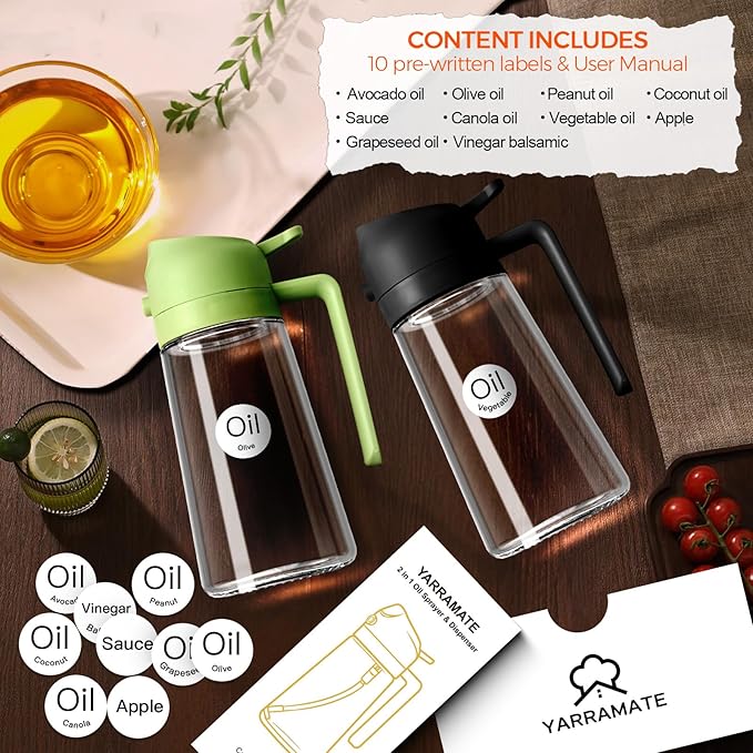Oil Spray Bottle 2-in-1