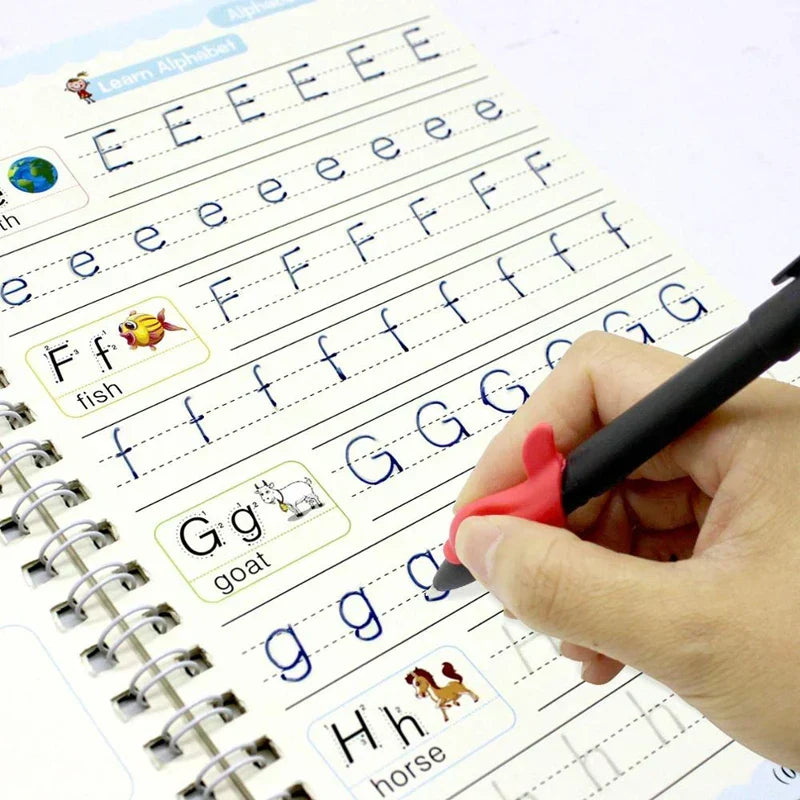 Magic Handwriting Copybook - 4-Book Reusable Practice Set with Disappearing Ink (Ages 3-8)