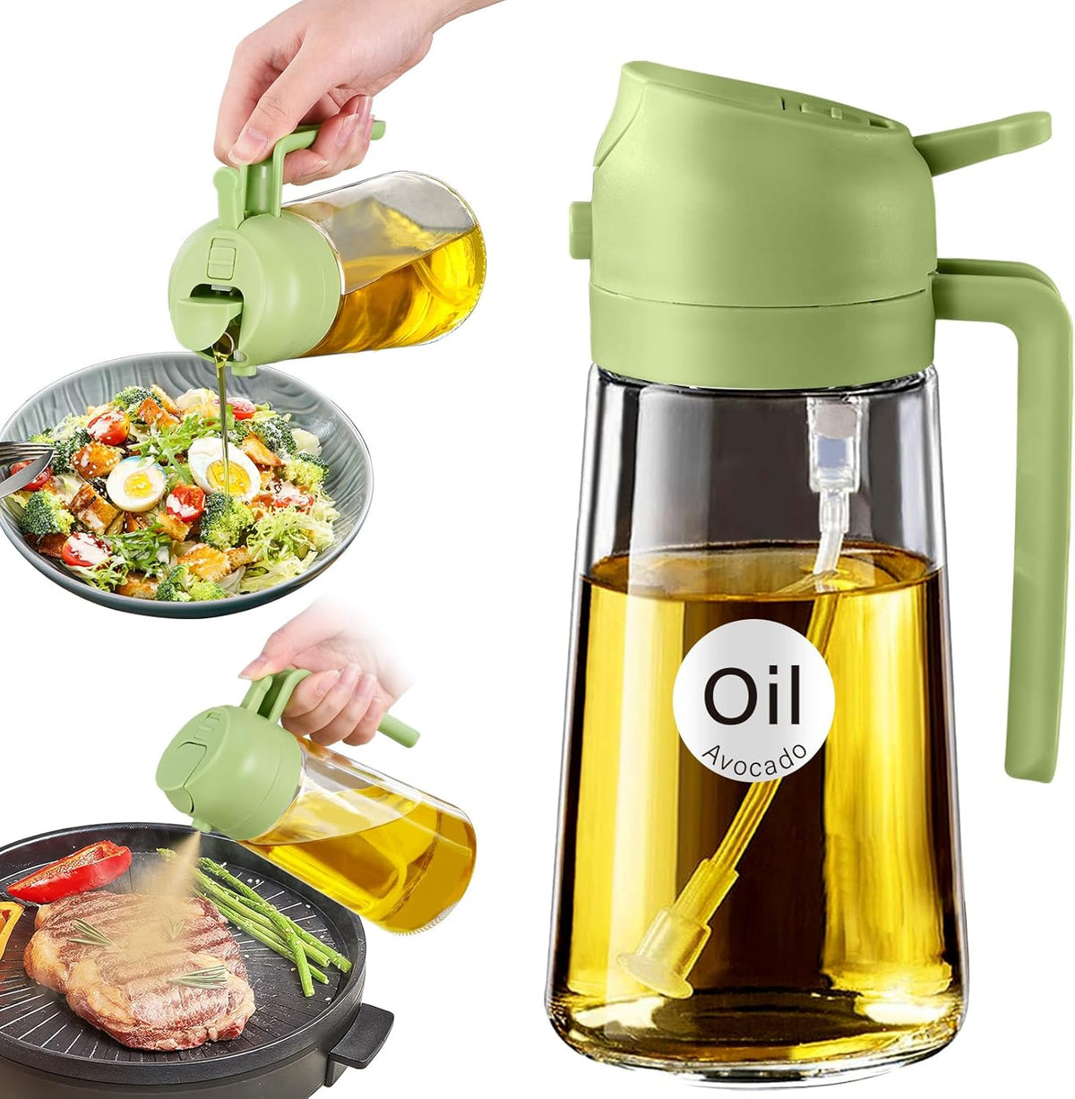 Oil Spray Bottle 2-in-1
