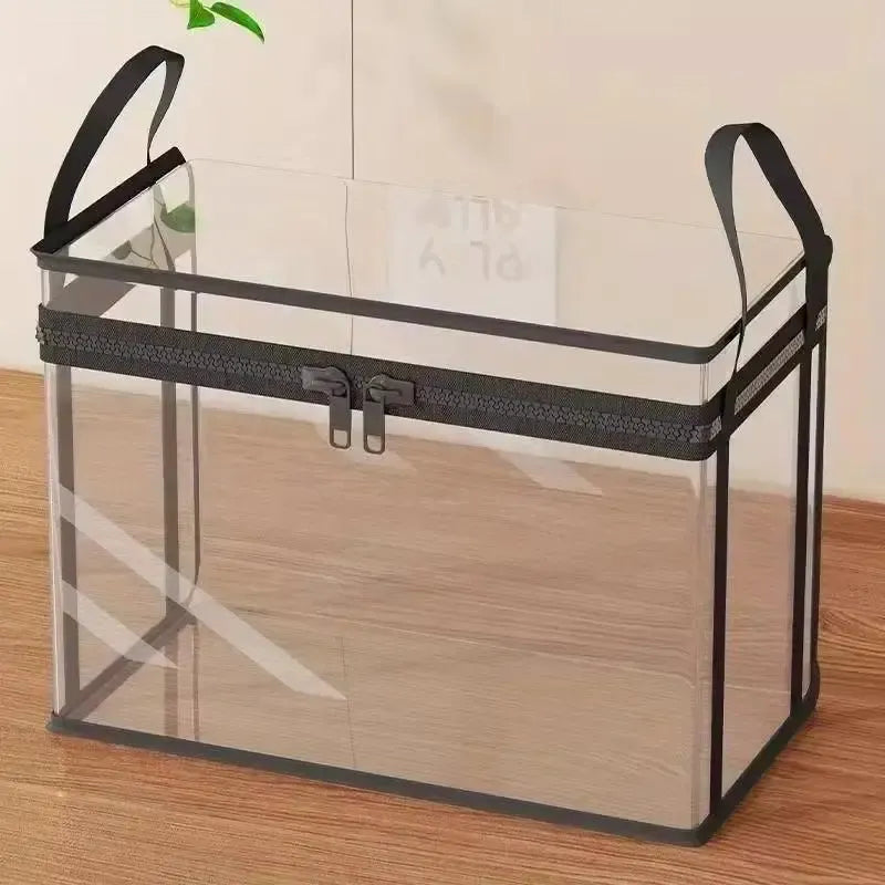 Large Clear Storage Box with Hinged Lid