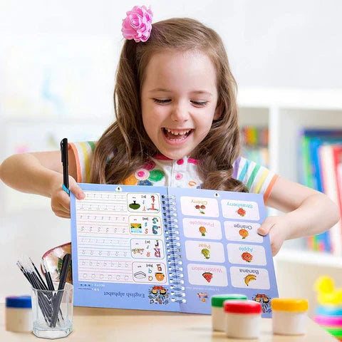 Magic Handwriting Copybook - 4-Book Reusable Practice Set with Disappearing Ink (Ages 3-8)