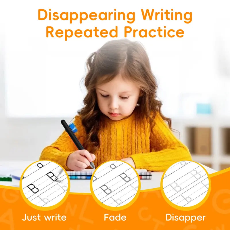 Magic Handwriting Copybook - 4-Book Reusable Practice Set with Disappearing Ink (Ages 3-8)