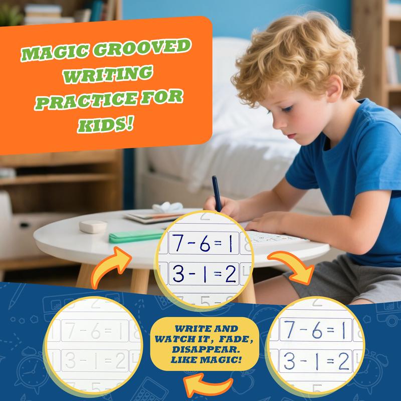 Magic Handwriting Copybook - 4-Book Reusable Practice Set with Disappearing Ink (Ages 3-8)